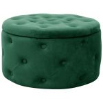 Taburet Alia cu spatiu depozitare, tapitat cu velur, 55x30 cm, verde Household NewTrend