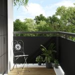 Paravan pentru balcon, negru, 300x90 cm, poliratan GartenMobel Dekor