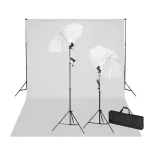 Kit studio foto, fundal alb, 600 x 300 cm & lumini GartenMobel Dekor