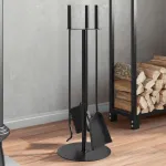 Set scule pentru șemineu, 4 piese, 22x59 cm, oțel GartenMobel Dekor