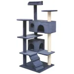 Ansamblu pisici, stâlpi cu funie sisal, 125 cm, albastru închis GartenMobel Dekor