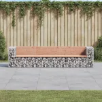 Bancă de grădină tip gabion 287x71x65,5 cm, lemn masiv Douglas GartenMobel Dekor