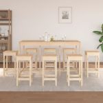 Set mobilier de bar, 9 piese, lemn masiv de pin GartenMobel Dekor