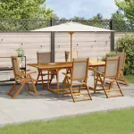 Set mobilier de grădină, 7 piese, lemn masiv acacia/textilenă GartenMobel Dekor