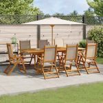 Set mobilier de grădină, 9 piese, lemn masiv acacia/textilenă GartenMobel Dekor