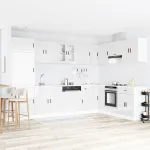 Dulap baza chiuvetă cu depozitare Porto 2 pcs Alb Lemn compozit GartenMobel Dekor