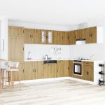 Dulap baza chiuvetă cu ușă Porto 2 pcs Maro Lemn compozit GartenMobel Dekor