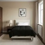 Duvet de iarnă Patos Negru 140 x 220 cm Microfibră GartenMobel Dekor