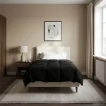 Duvet de iarnă Patos Negru 155 x 220 cm Microfibră GartenMobel Dekor