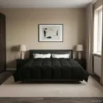 Duvet de iarnă Patos Negru 200 x 240 cm Microfibră GartenMobel Dekor