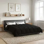 Duvet de iarnă Patos Negru 220 x 240 cm Microfibră GartenMobel Dekor