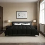 Duvet de iarnă Patos Negru 240 x 260 cm Microfibră GartenMobel Dekor