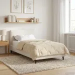 Duvet de iarnă Crem 135 x 220 cm Microfibră și fleece Teddy GartenMobel Dekor