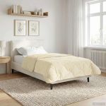 Duvet de iarnă Crem 140 x 200 cm Microfibră și fleece Teddy GartenMobel Dekor