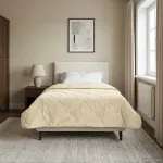 Duvet de iarnă Crem 155 x 200 cm Microfibră și fleece Teddy GartenMobel Dekor
