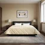 Duvet de iarnă Crem 220 x 240 cm Microfibră și fleece Teddy GartenMobel Dekor