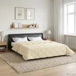 Duvet de iarnă Crem 220 x 260 cm Microfibră și fleece Teddy GartenMobel Dekor