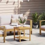 Masă laterală Ulei Natural 45 x 45 x 45 cm Lemn Solid de Acacia GartenMobel Dekor