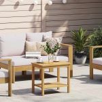 Masă laterală Ulei Natural 50 x 35 x 45 cm Lemn Solid de Acacia GartenMobel Dekor