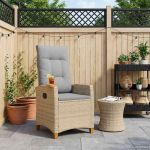 Scaun reclinabil cu placă pentru ceai cu pernă 62 x 64 x 112 cm GartenMobel Dekor