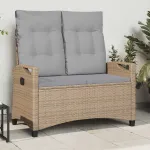 Bancă de grădină Beige și gri deschis 105 x 60 x 112 cm GartenMobel Dekor