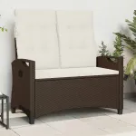 Bancă de grădină cu pernă Maro și Crem 105 x 60 x 112 cm GartenMobel Dekor