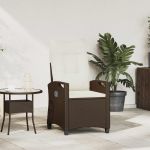 Scaun de grădină rabatabil Maro și Crem 56 x 60 x 112 cm GartenMobel Dekor