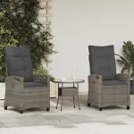 Scaun pentru Grădină 2 pcs Gri și gri închis 56 x 60 x 112 cm GartenMobel Dekor