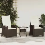 Scaun pentru Grădină 2 pcs Maro și Crem 56 x 60 x 112 cm GartenMobel Dekor