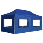 Cort de petrecere pliabil cu pereți, albastru, 6x3 m, aluminiu GartenMobel Dekor