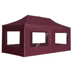 Cort de petrecere pliabil cu pereți, roșu vin, 6x3 m, aluminiu GartenMobel Dekor