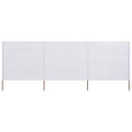 Paravan anti-vânt cu 3 panouri, alb nisipiu, 400x80 cm, textil GartenMobel Dekor