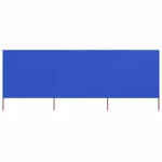 Paravan anti-vânt cu 3 panouri, azur, 400 x 120 cm, textil GartenMobel Dekor