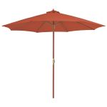 Umbrelă de exterior cu stâlp din lemn, 300 cm, teracotă GartenMobel Dekor