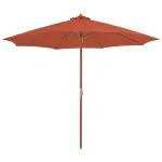 Umbrelă de exterior cu stâlp din lemn, 300 cm, teracotă GartenMobel Dekor