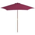 Umbrelă de soare de exterior, stâlp lemn, roșu bordo, 270 cm GartenMobel Dekor