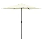 Umbrelă de soare grădină stâlp aluminiu alb nisipiu 270x246 cm GartenMobel Dekor