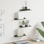 Raft suspendat 4 pcs Verde măsliniu 30 x 9 x 2,5 cm Oțel GartenMobel Dekor