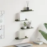 Raft suspendat 4 pcs Verde măsliniu 30 x 9 x 2,5 cm Oțel GartenMobel Dekor