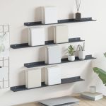 Raft suspendat Pe perete 4 pcs Antracit 80 x 9 x 2,5 cm Oțel GartenMobel Dekor