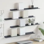 Raft suspendat Pe perete 4 pcs Antracit 80 x 9 x 2,5 cm Oțel GartenMobel Dekor