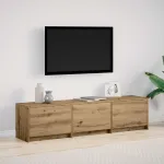 Cabinet TV Stejar Artizanal 165 x 34 x 40 cm Lemn compozit GartenMobel Dekor