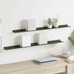 Raft suspendat 2 pcs Verde măsliniu 100 x 9 x 2,5 cm Oțel GartenMobel Dekor