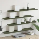 Raft suspendat 4 pcs Verde măsliniu 100 x 18 x 2,5 cm Oțel GartenMobel Dekor