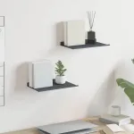 Raft suspendat Pe perete 2 pcs Antracit 30 x 18 x 2,5 cm Oțel GartenMobel Dekor