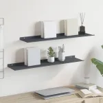 Raft suspendat Pe perete 2 pcs Antracit 80 x 18 x 2,5 cm Oțel GartenMobel Dekor