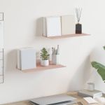 Raft suspendat Pe perete 2 pcs Roz 40 x 18 x 2,5 cm Oțel GartenMobel Dekor