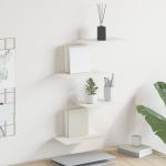 Raft suspendat Pe perete 4 pcs Alb 30 x 18 x 2,5 cm Oțel GartenMobel Dekor