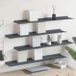 Raft suspendat Pe perete 4 pcs Antracit 100 x 18 x 2,5 cm Oțel GartenMobel Dekor