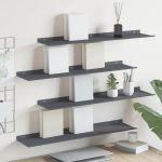 Raft suspendat Pe perete 4 pcs Antracit 80 x 18 x 2,5 cm Oțel GartenMobel Dekor